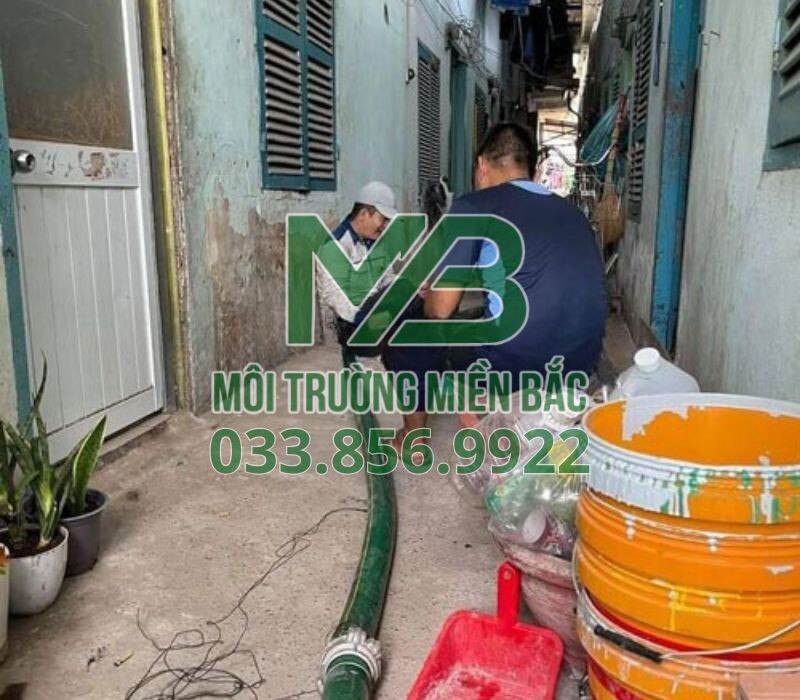 Hút bể phốt ngõ hẹp tại quận Ba Đình 