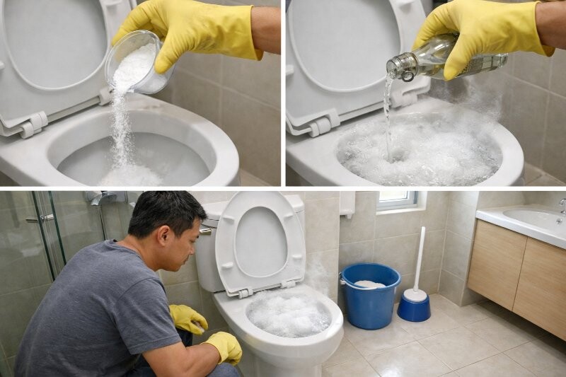 Muối nở là một cách thông tắc hiệu quả 